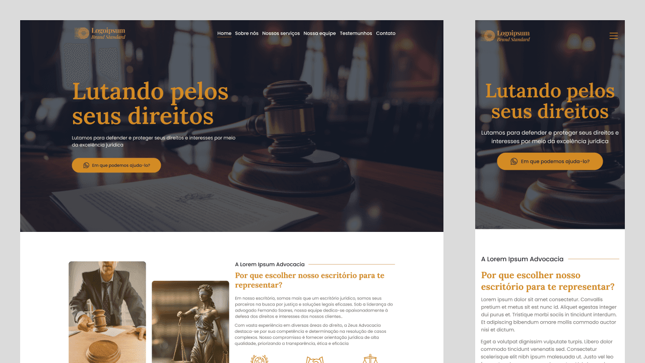 Site Intitucional para Advogados