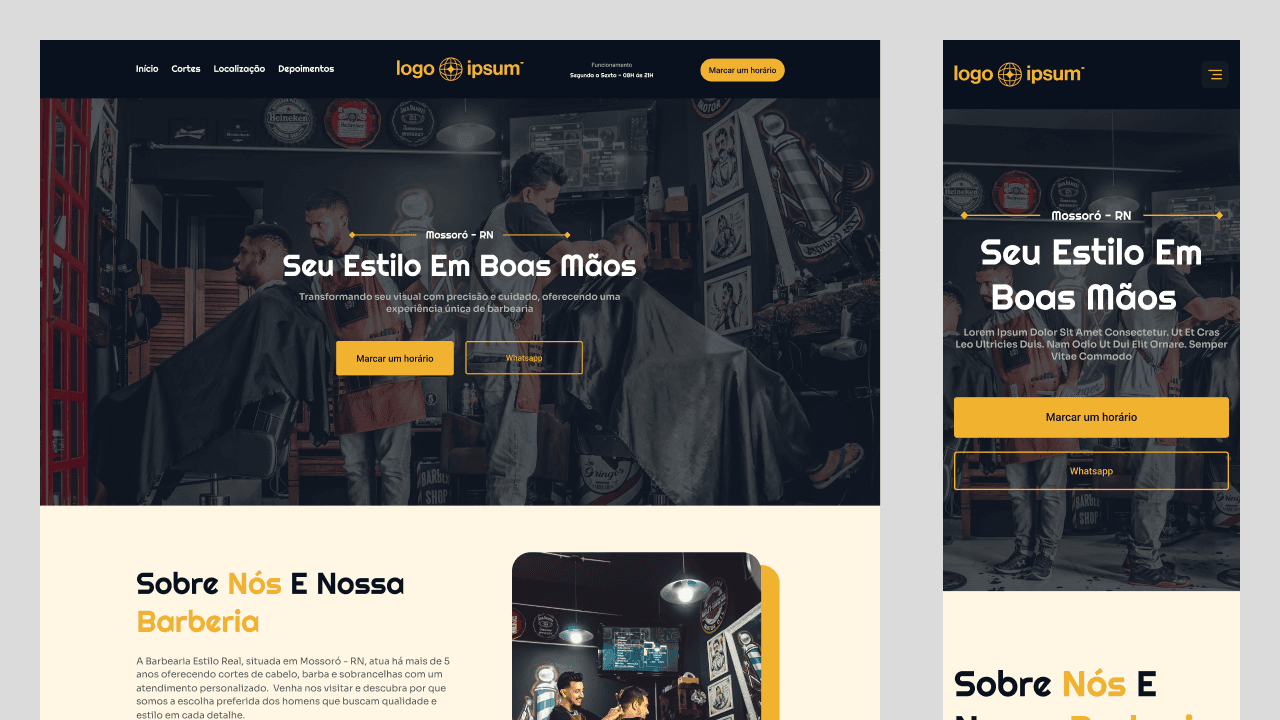 Site Intitucional para Barbearia