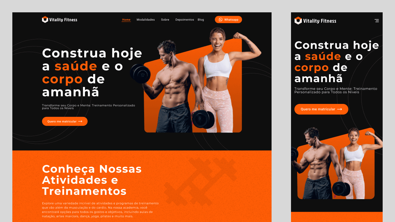 Vitality Fitness - Website para Academias