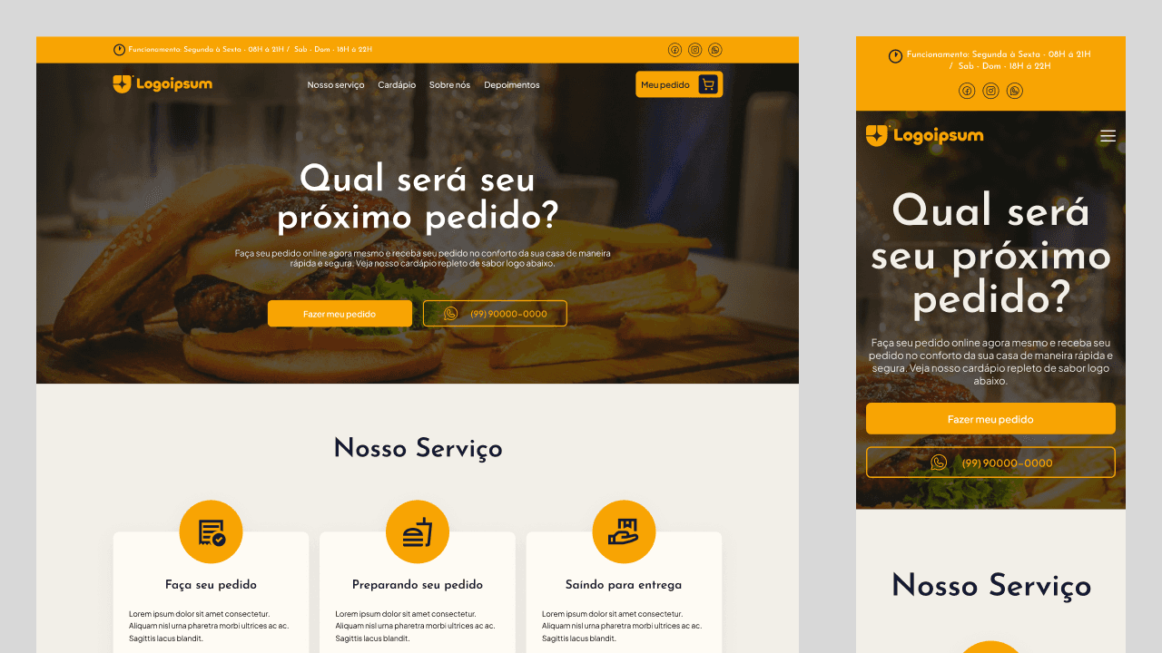 Website Delivery - Website para delivery de restaurante